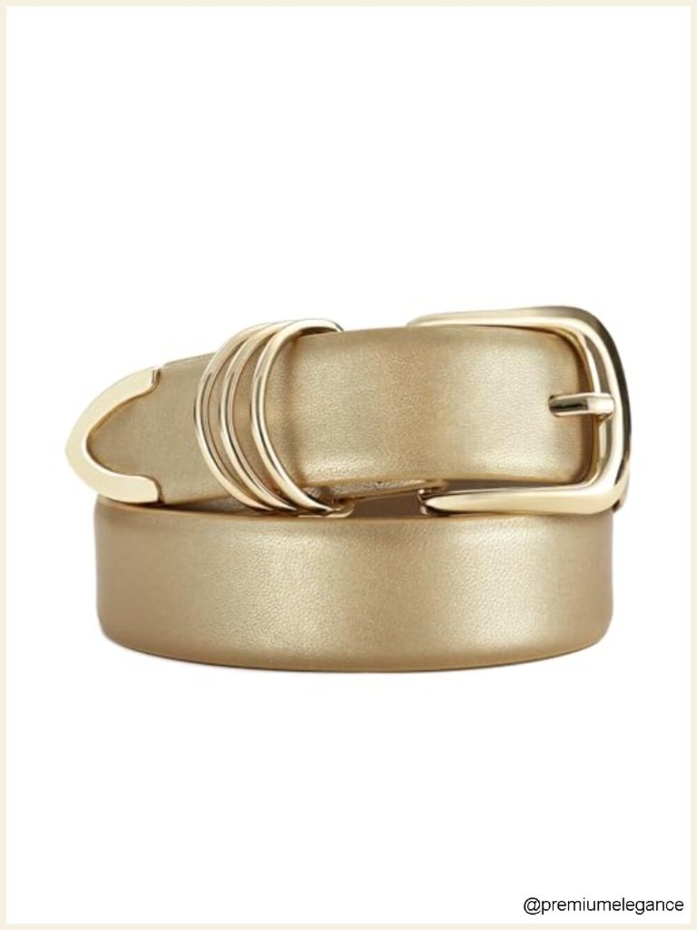 Faux Leather Women's Belt with Metal Buckle Fashion Waist Belt